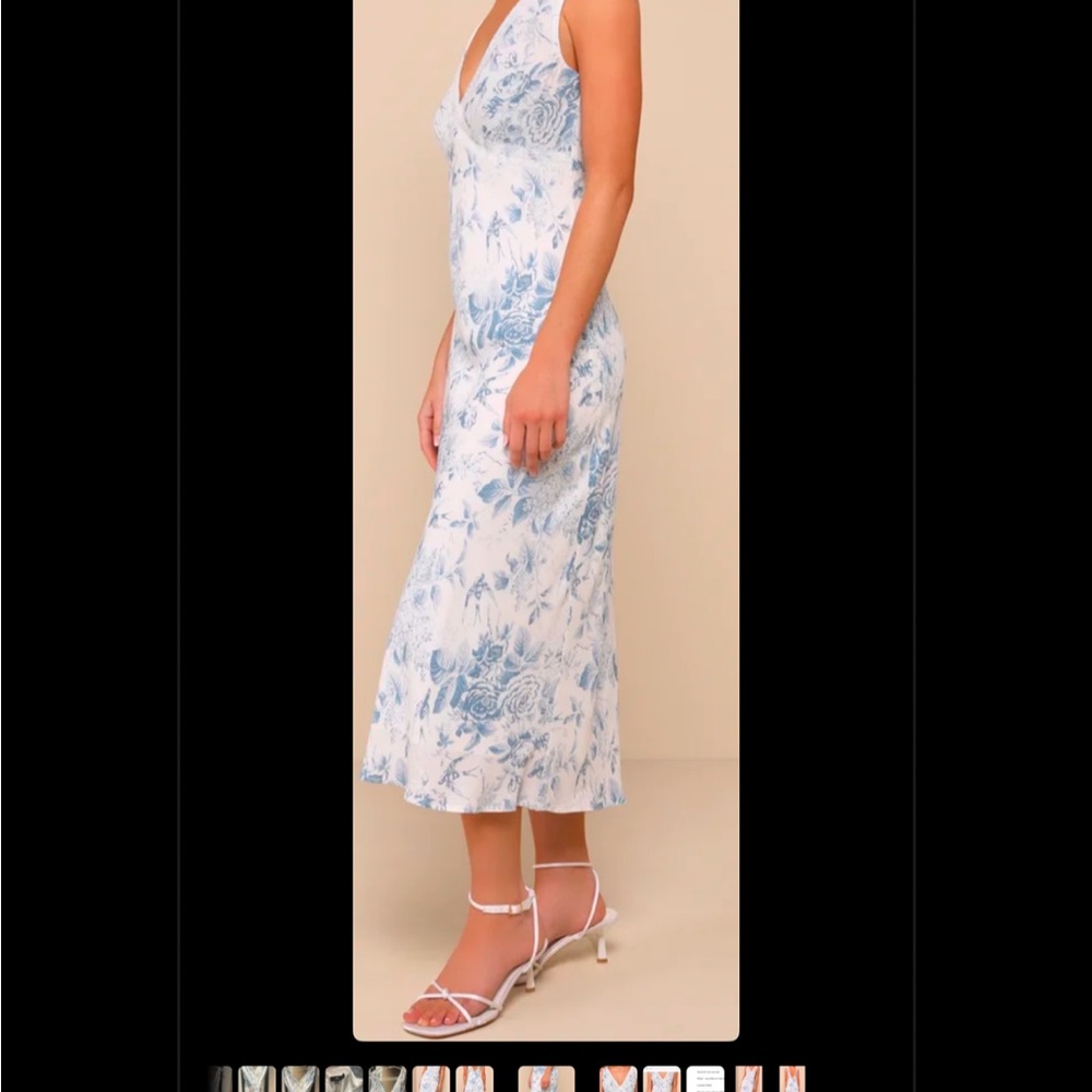 Picture-Perfect Days White Floral Lace V-Neck Midi Dress